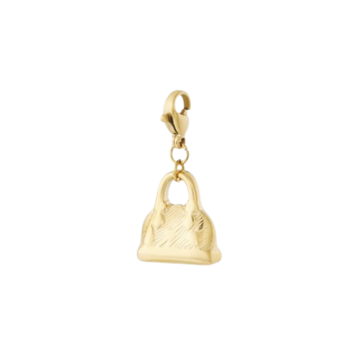 Goudkleurige handtas charm voor bedelketting of ketting met ringslot