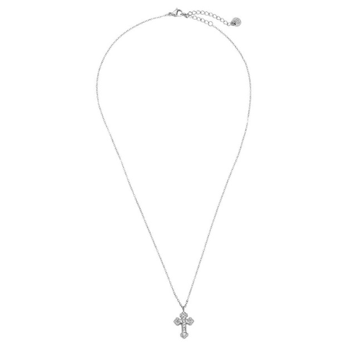 Goudkleurige Grace ketting met minimalistisch kruisje bezet met zirkonia steentjes – subtiele en elegante damesketting van roestvrijstaal
