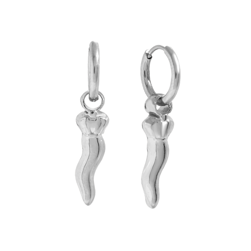 Zilverkleurige peper oorbellen van stainless steel – trendy dames oorringen met speels design