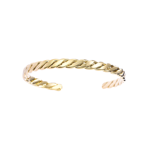 Goudkleurige verstelbare stainless steel bangle - luxe damesarmband