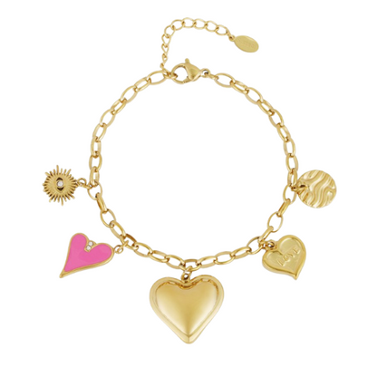 Bedelarmband Pink Love