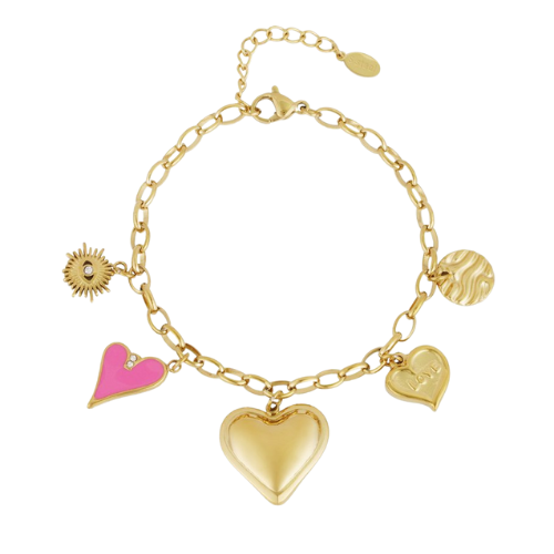 Bedelarmband Pink Love