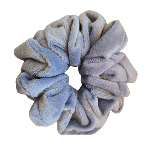 Blue Ice Velvet Scrunchie