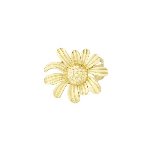 Goudkleurige ring met bloemdesign – speelse en opvallende damesring in bloemvorm, verstelbaar en zomers