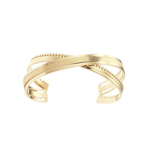 Goudkleurige verstelbare bangle van hoogwaardige stainless steel - luxe bangle voor dames