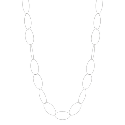 Luna Link Chain lange zilverkleurige ketting met grote ovale schakels voor een moderne en elegante look