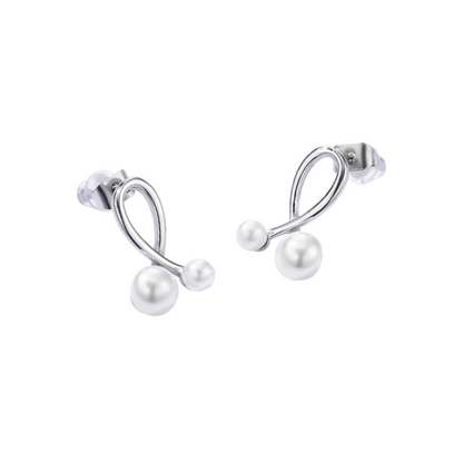 Zilverkleurige subtiele oorbellen met parel accent - luxe dames oorbellen