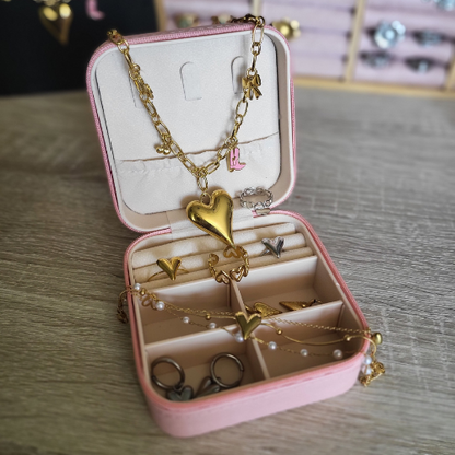 Sieradenbox XL – verrassingspakket met sieraden in luxe roze sieradendoosje, ideaal cadeau voor haar