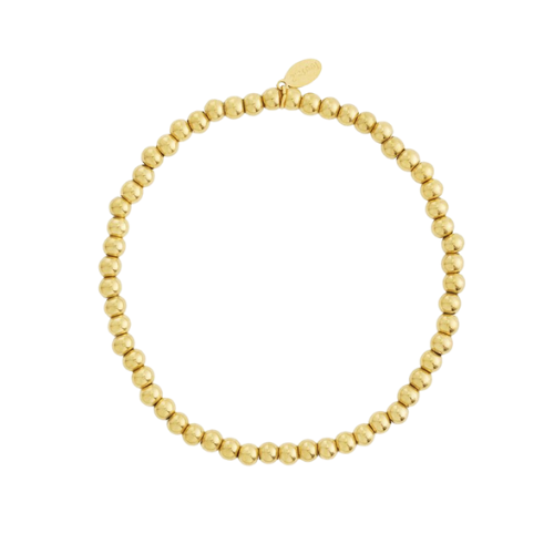 Goudkleurige armband met 4mm kralen – Small Balls armband van roestvrij staal voor dames