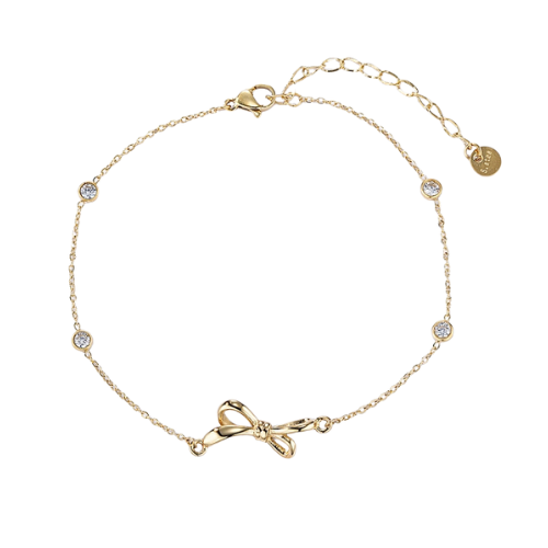 Strassy Bow Enkelbandje