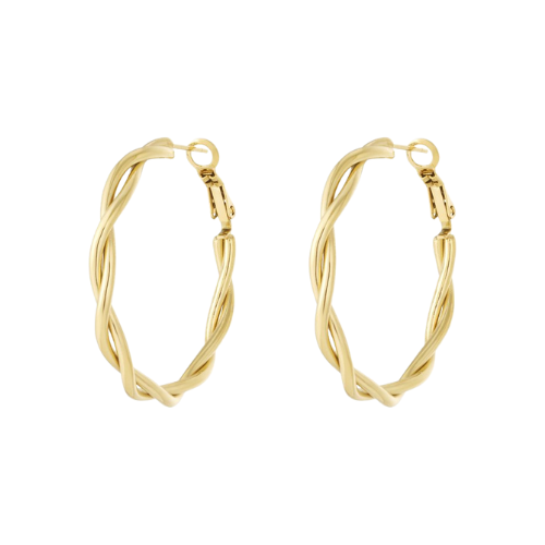 Swirl Hoops van 4 cm met elegante goudkleurige gedraaide vorm voor een stijlvolle en luxe uitstraling