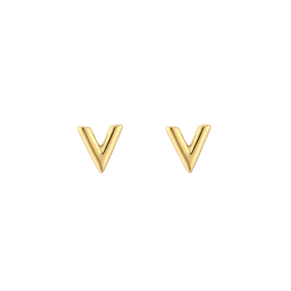 V Studs goudkleurige oorstekers met minimalistische V-vorm voor een moderne en stijlvolle look